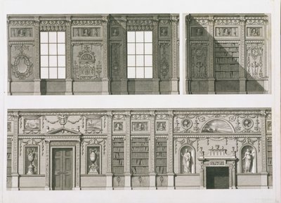 Syon House图书馆的高度，1760-69 作者 罗伯特·亚当