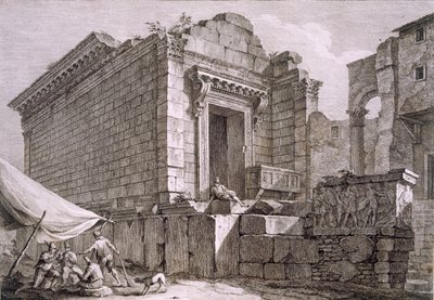 艾斯库拉庇乌斯神庙的景色，出版。1764. 作者 罗伯特·亚当