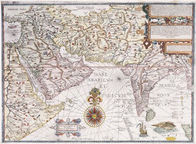 1598年的东非，阿拉伯和印度地图 作者 罗伯特·贝克特
