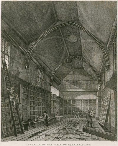Hall of Furnival的旅馆的内部，霍尔本，伦敦 作者 罗伯特·布莱默尔·施内伯贝利