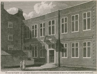 伊丽莎白女王自由文法学校的北视图，St Savior&39;s，Southwark 作者 罗伯特·布莱默尔·施内伯贝利