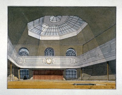 伦敦市Eastcheap的国王衡器馆的内视图，1819年 作者 罗伯特·布雷默尔·施内伯贝利