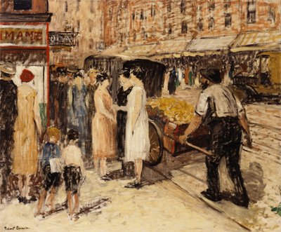 下东城，约1930年（布面油画） 作者 罗伯特·斯宾塞