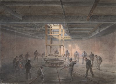 大东方号上的一个水箱的内部：缆绳传出，1865-66。 作者 罗伯特·查尔斯·达德利