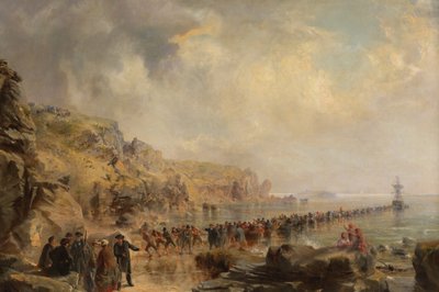 登上大西洋电缆的岸端，1866年。 作者 罗伯特·查尔斯·达德利