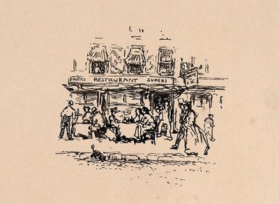 1896 年我们在巴黎拉丁区用餐的地方 作者 罗伯特·科扎德·亨利