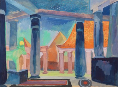 《埃及艳后》的舞台设计，c.1918（纸本水彩、水粉、金属颜料和石墨） 作者 罗伯特·德劳内