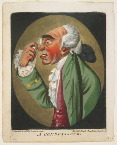 一位鉴赏家，来自A Book of Heads，1795 作者 罗伯特·邓顿