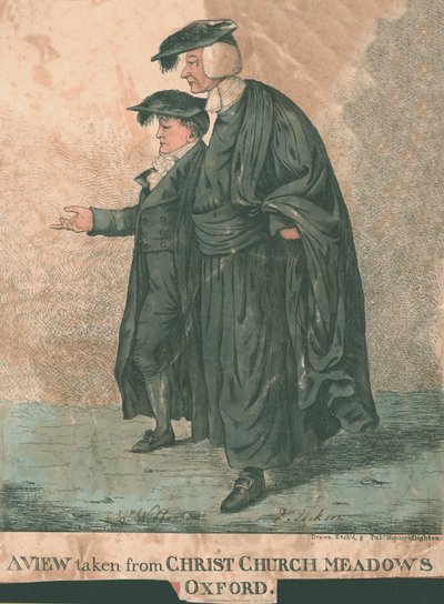 摘自牛津大学基督教堂牧场的景色，1807年 作者 罗伯特·邓顿