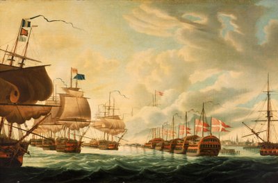 哥本哈根战役，1801 年 4 月 2 日，19 世纪早期（布面油画） 作者 罗伯特·多德
