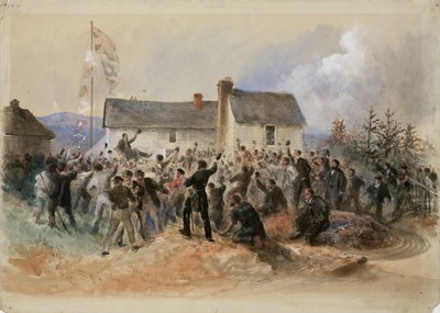 1866 年 9 月，纽芬兰，心满意足地主持罐头会议（纸面水彩画） 作者 罗伯特·杜德利