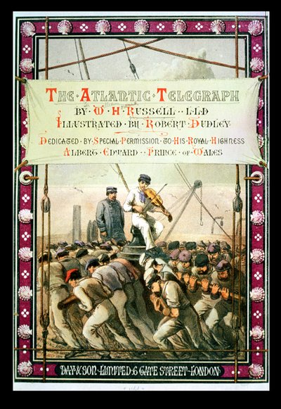 威廉-霍华德-拉塞尔的《大西洋电讯报》封面，1866 年出版（彩色石版印刷）（另见 192777-791） 作者 Robert Dudley
