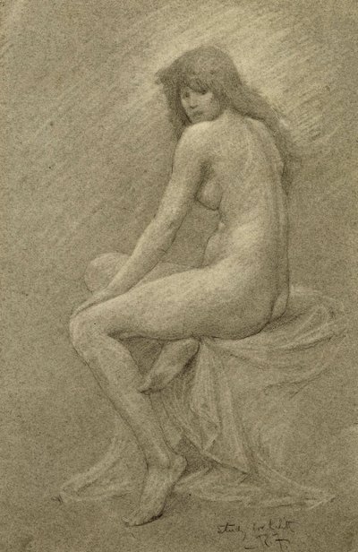 研究莉莉丝，c.1900（粉笔在纸上） 作者 罗伯特·福勒
