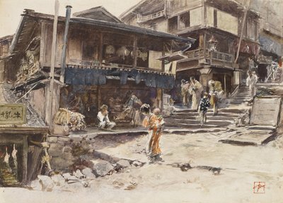1890年，日本Ikao的一条街 作者 罗伯特·弗雷德里克·布鲁姆