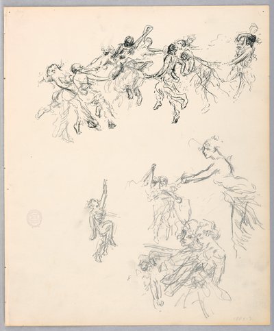 素描，舞蹈人物，1882-183 年 作者 罗伯特·弗雷德里克·布鲁姆