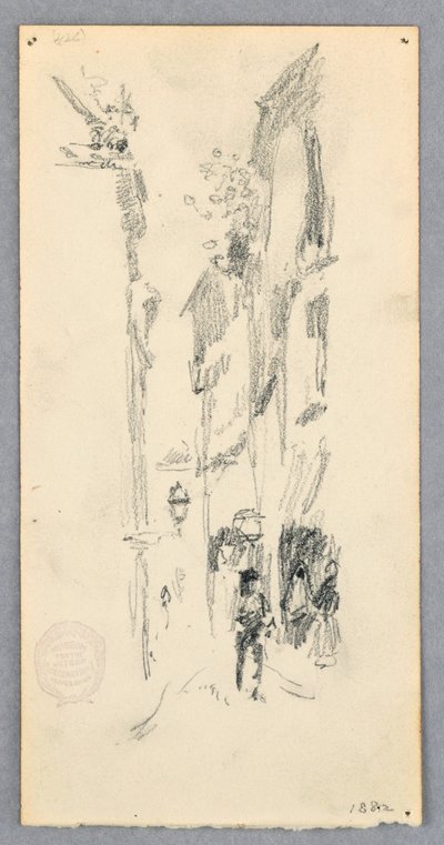 素描，威尼斯街景，1882 年 作者 罗伯特·弗雷德里克·布鲁姆