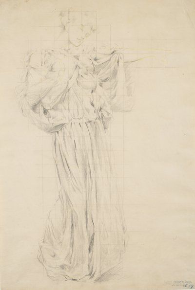 音乐情绪研究，1893-95（石墨用黄色铅笔在浅黄色的纸上） 作者 罗伯特·弗雷德里克·布鲁姆