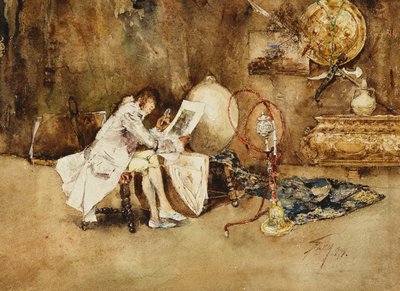 水彩鉴赏家，1878年 作者 罗伯特·弗雷德里克·布鲁姆