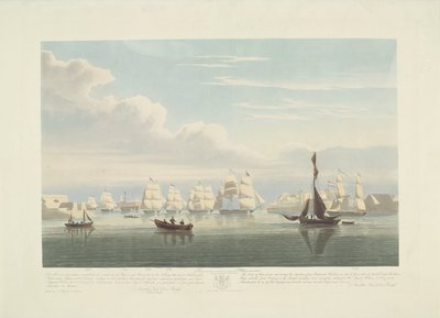12 艘荷兰商船离开朴次茅斯港，1833 年（幻灯片 1）
这套三张幻灯片描绘了 1833 年 6 月 2 日 12 艘荷兰商船离开朴次茅斯港的情景。 作者 罗伯特·哈维尔 (II)
