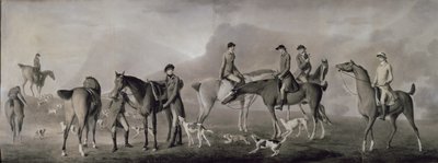 卡斯尔敦狩猎的汤姆康纳利与他的朋友，1769年（粉彩，粉笔和水粉在纸上） 作者 罗伯特·希利