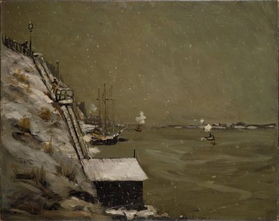 东河堤坝，冬季，1900年。 作者 罗伯特·亨利