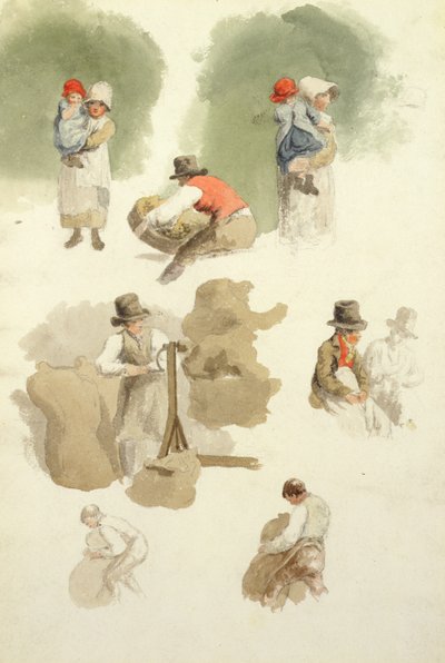 农民的孩子（铅笔和纸上的wc） 作者 罗伯特·希尔斯