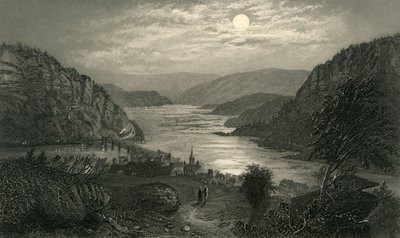 月光下的哈珀渡口》，1872年。 作者 罗伯特·欣希尔伍德
