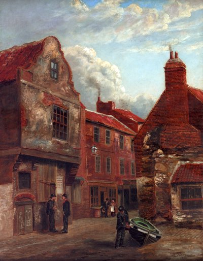 Old Shields，Wapping Street和Union Lane，1896 作者 罗伯特·霍奇