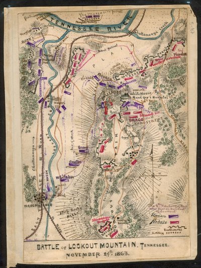 田纳西州望山战役，1863 年 11 月 24 日。LOC gvhs01.vhs00173 作者 罗伯特·诺克斯·斯登
