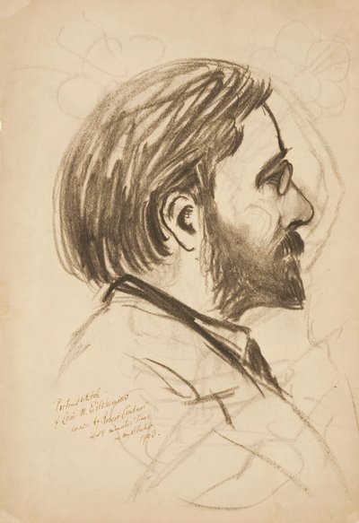 Louis M. Eilshemius的肖像素描，1903年。 作者 罗伯特·林德纳