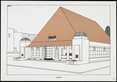 Halles，来自A Modern Cite，Rob Mallet-Stevens Architect的图纸，1987（已出版） 作者 罗伯特·马利特·史蒂文斯