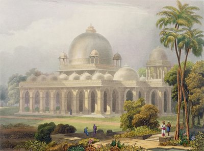 位于Guzerat的Mehmoodabad的Roza，或苏丹Mehmood的Vizier墓，来自印度风景，服饰和建筑的第二卷，由John Willis（fl.1826-52）蚀刻并由Charles B雕刻 作者 罗伯特·梅尔维尔·格林德利
