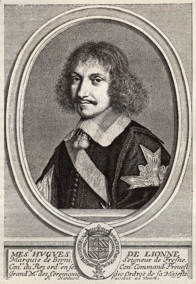 胡戈-德-莱昂内（1611 - 1671），弗雷斯纳侯爵，贝尼勋爵，是路易十四时期的外交官和国务大臣。Robert Nanteuil的版画。私人收藏。 作者 罗伯特·南特伊
