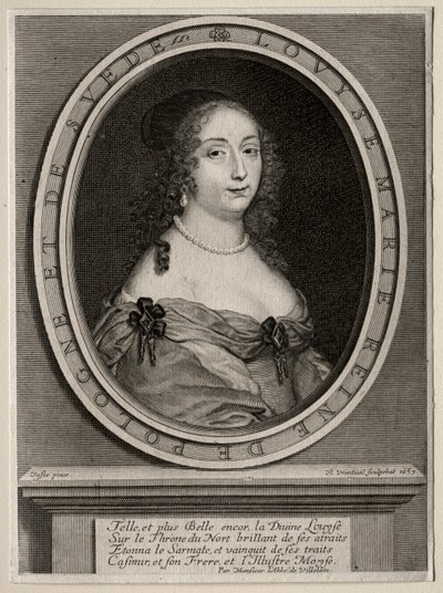 波兰女王玛丽·路易丝·德·冈萨格（Marie Louise de Gonzague），1653年。 作者 罗伯特·南特伊