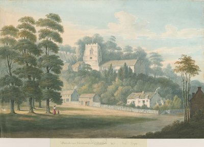 Tettenhall教堂和村庄：水彩作品，1826年 作者 罗伯特·诺伊斯