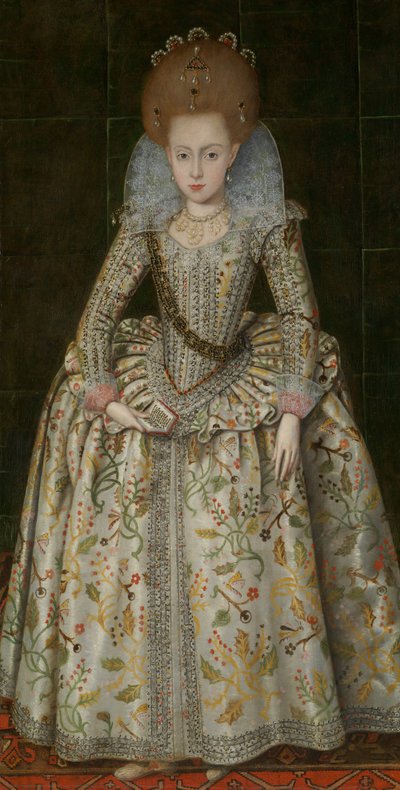 伊丽莎白公主1596-1662年，后为波西米亚女王，约1606年。 作者 罗伯特·皮克 I.