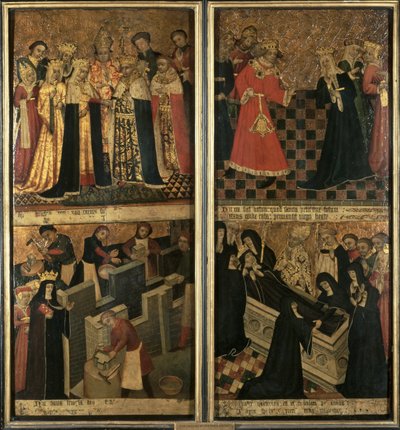 伊利女修道院院长圣埃塞尔德雷达 (St.Etheldreda)，约 1455 年（面板油画） 作者 罗伯特·皮戈特