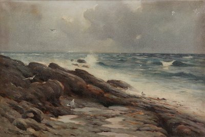 岩石海岸线（布面油画） 作者 罗伯特·拉塞尔·麦克尼
