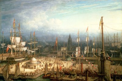 利物浦港的四桅帆船，1810年 作者 罗伯特·萨蒙