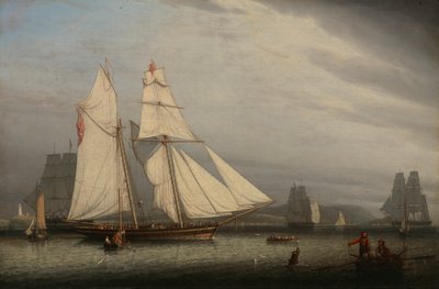 港湾景象，1842年。 作者 罗伯特·萨蒙