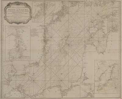 全新精确的波罗的海或东海海图，显示岛屿、岩石和浅滩及其标记、灯塔、测深和航道 作者 罗伯特·塞耶