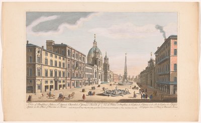 Gezicht op het Palazzo Pamphili en het Piazza Navona te Rome
罗马纳沃纳广场的潘菲利乌斯宫、圣阿格努斯教堂和西班牙圣雅各布教堂景观（物上标题）
罗马（系列标题） 作者 罗伯特·塞耶