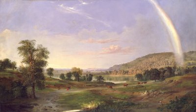 有彩虹的风景，1859年。 作者 罗伯特·塞尔登·邓肯森