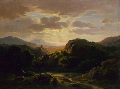 纪念奥尔巴赫附近的一个场景，约1856年。 作者 罗伯特·塞尔登·邓肯森