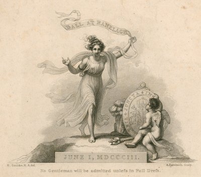 1803年6月1日在伦敦米尔班克拉内拉花园举行的一个球邀请赛 作者 罗伯特·斯默克