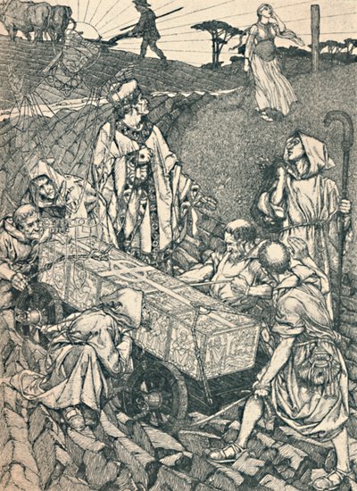 圣卡斯伯特的传说，钢笔画》，1891-1920，1923年 作者 罗伯特·斯宾塞
