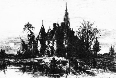 亚瑟小屋，插图来自&39;埃德加爱伦坡的作品&39;，1884年 作者 罗伯特·斯温·吉福德