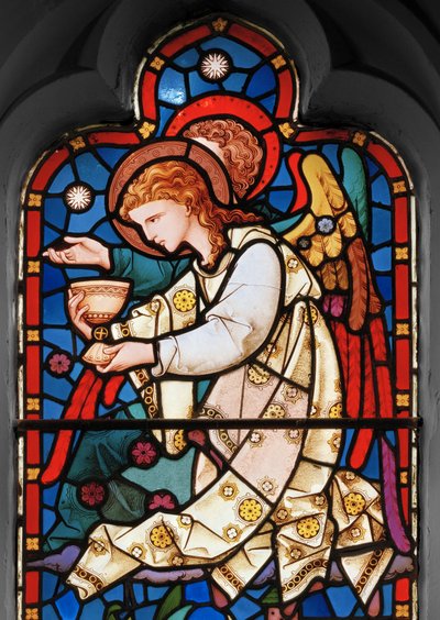 天使在Gethsemene的花园里参加基督，1863年 作者 罗伯特·特尼尔·拜恩