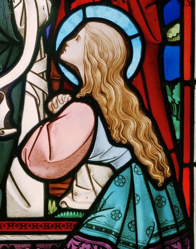 拉撒路的姐妹，1864年（彩色玻璃） 作者 罗伯特·特尼尔·拜恩