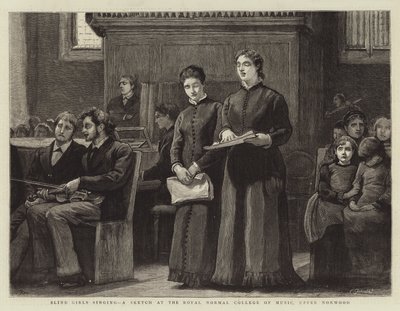 盲人女孩在上诺伍德皇家师范音乐学院演唱 作者 Robert Walker Macbeth